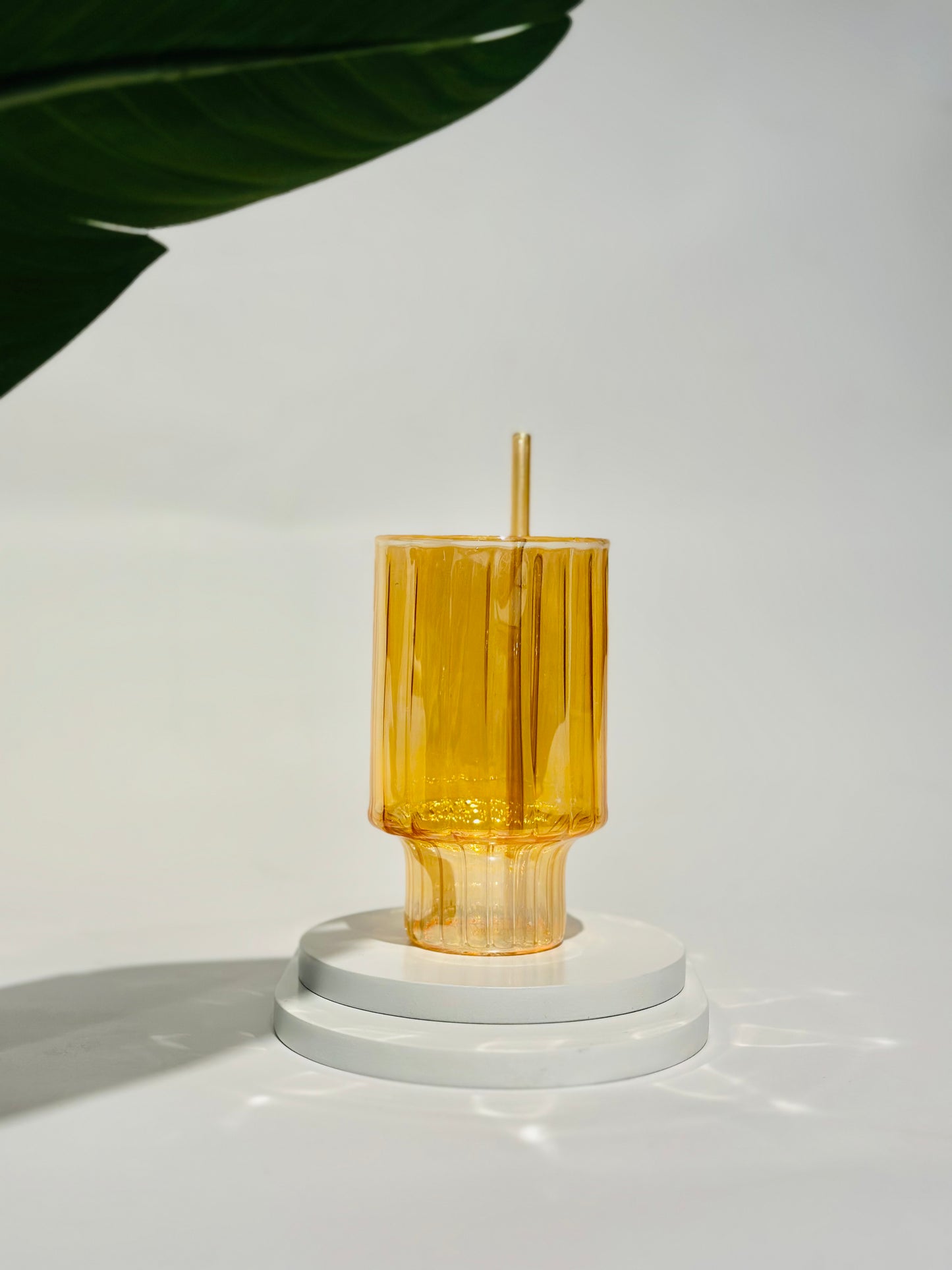 كوب مضلع اصفر - جلاس