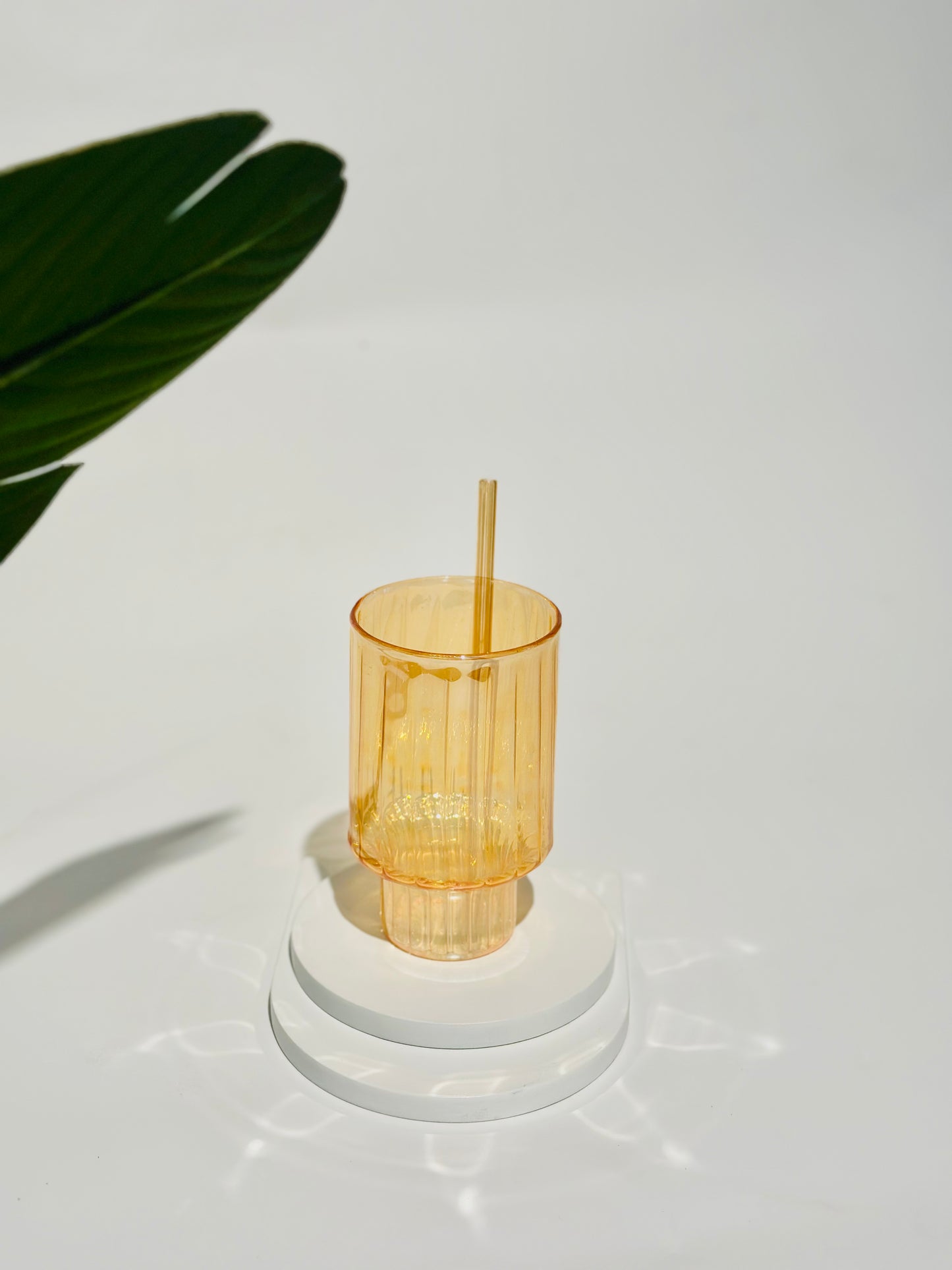 كوب مضلع اصفر - جلاس