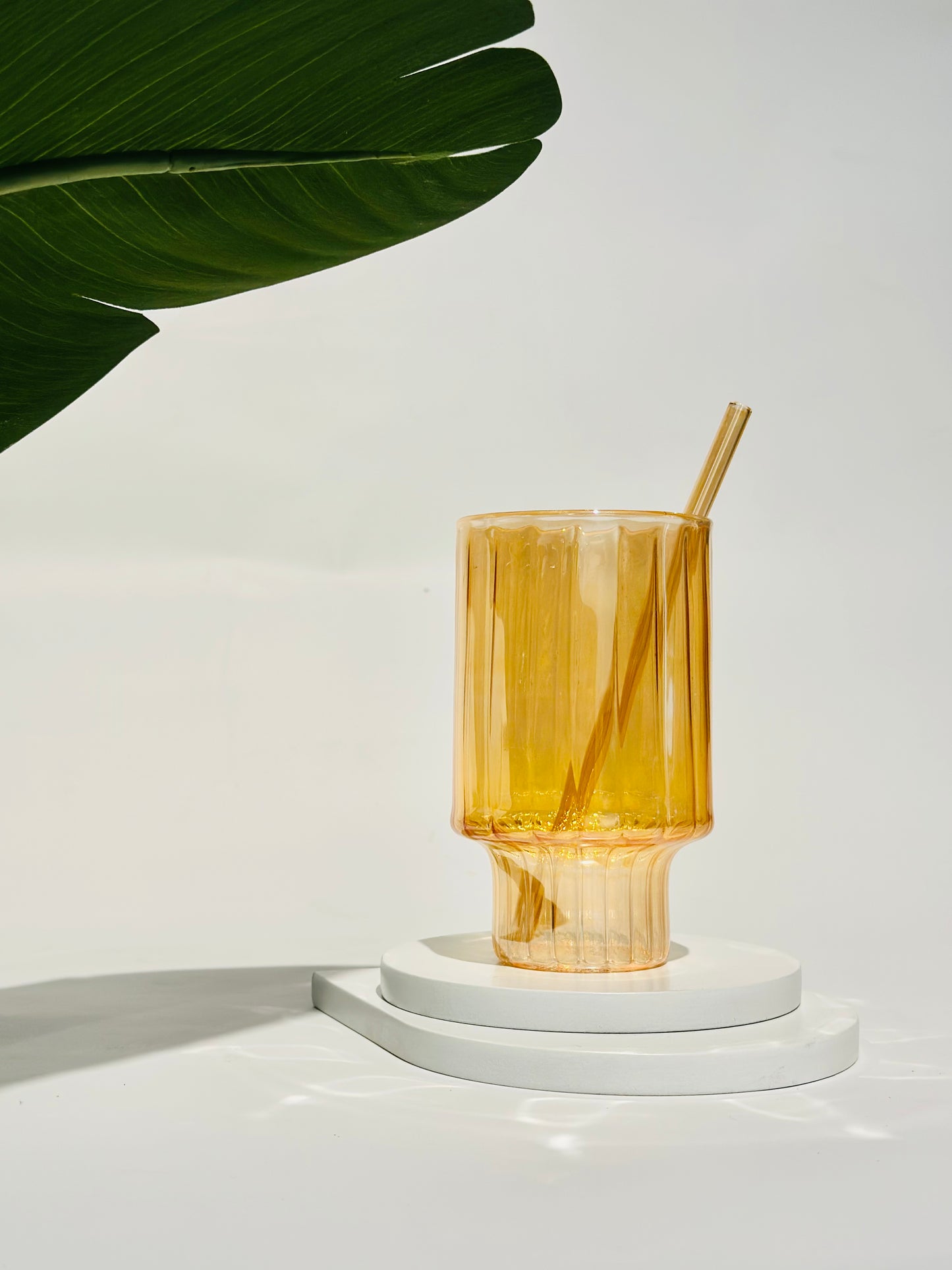 كوب مضلع اصفر - جلاس