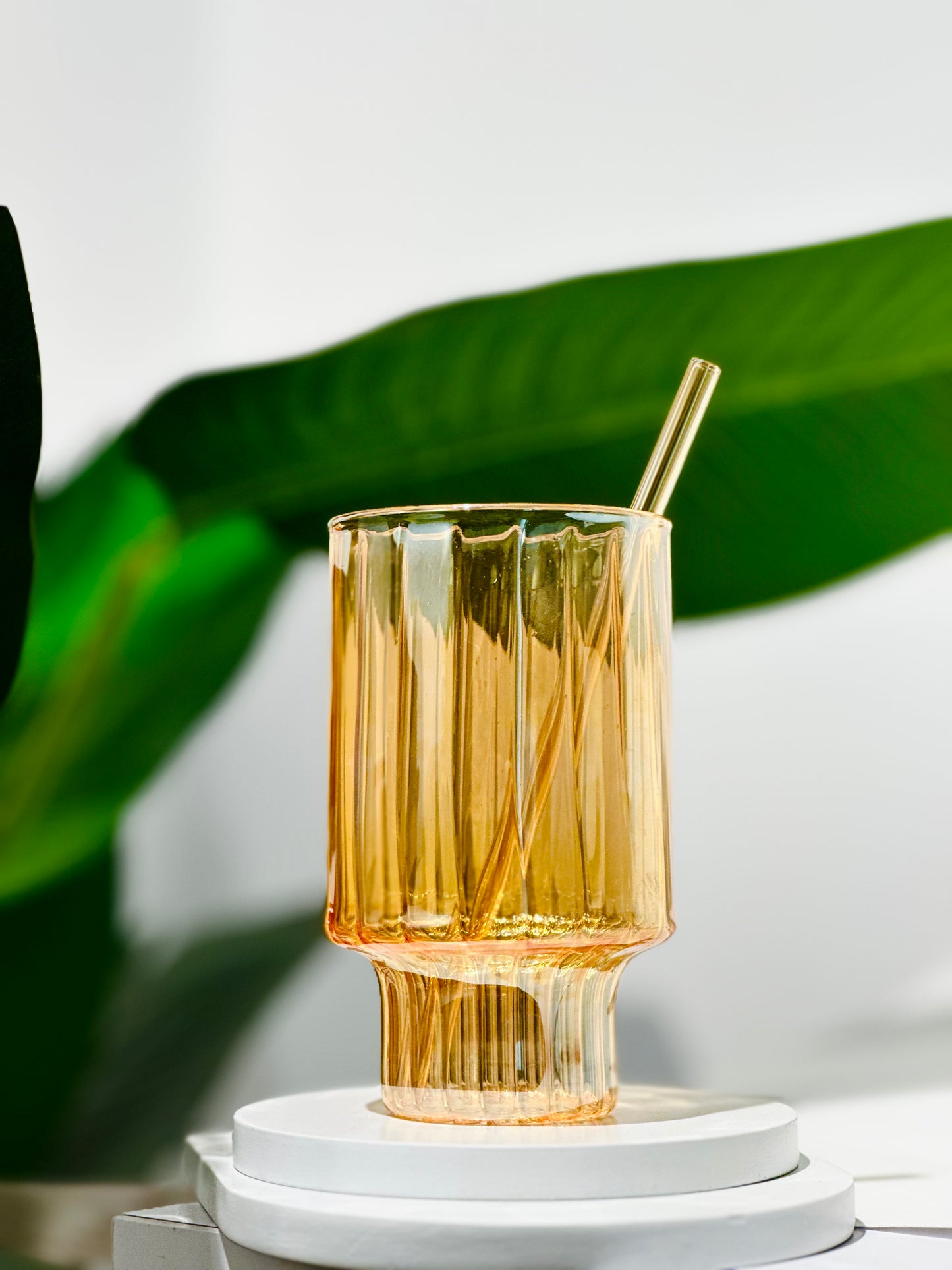 كوب مضلع اصفر - جلاس