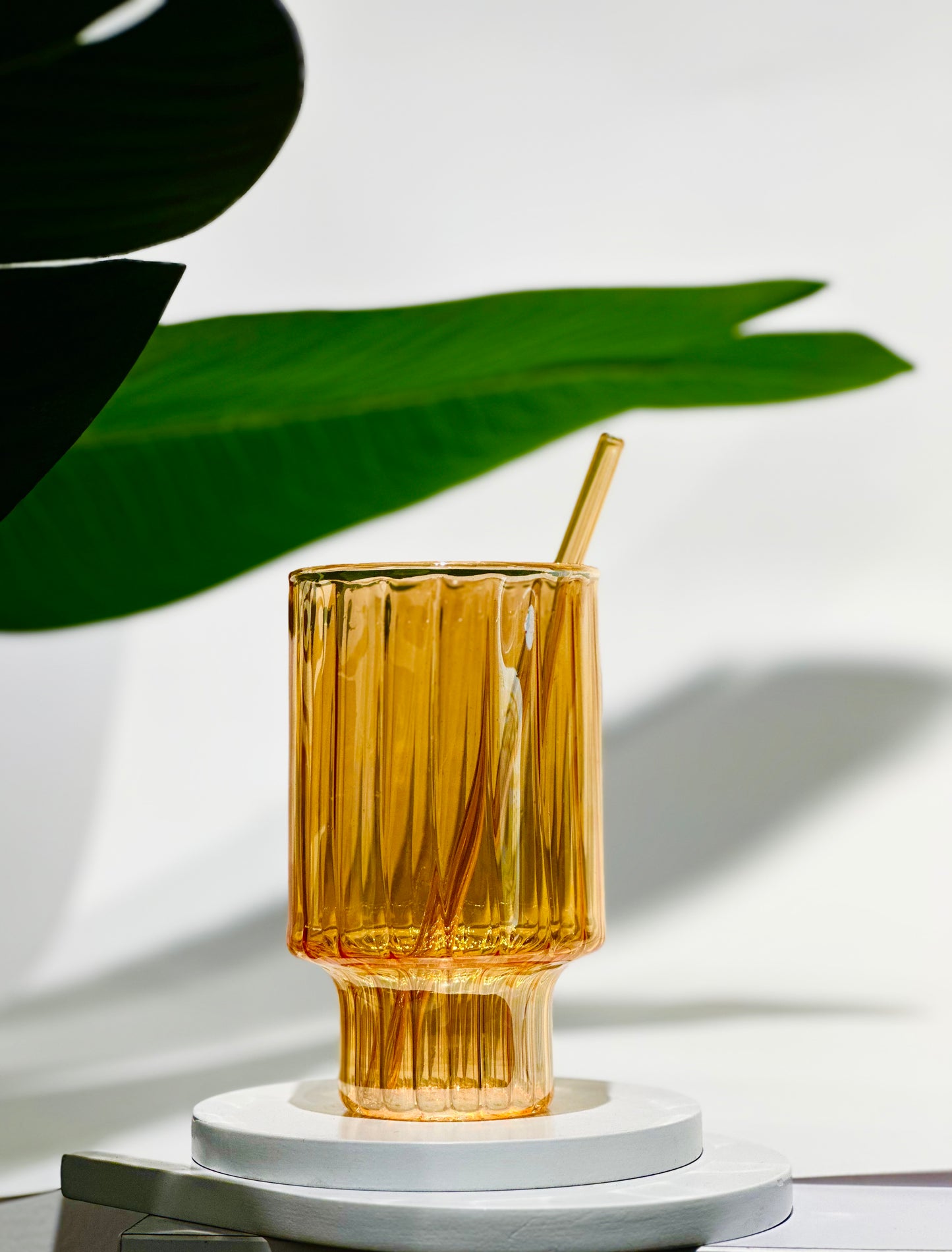كوب مضلع اصفر - جلاس