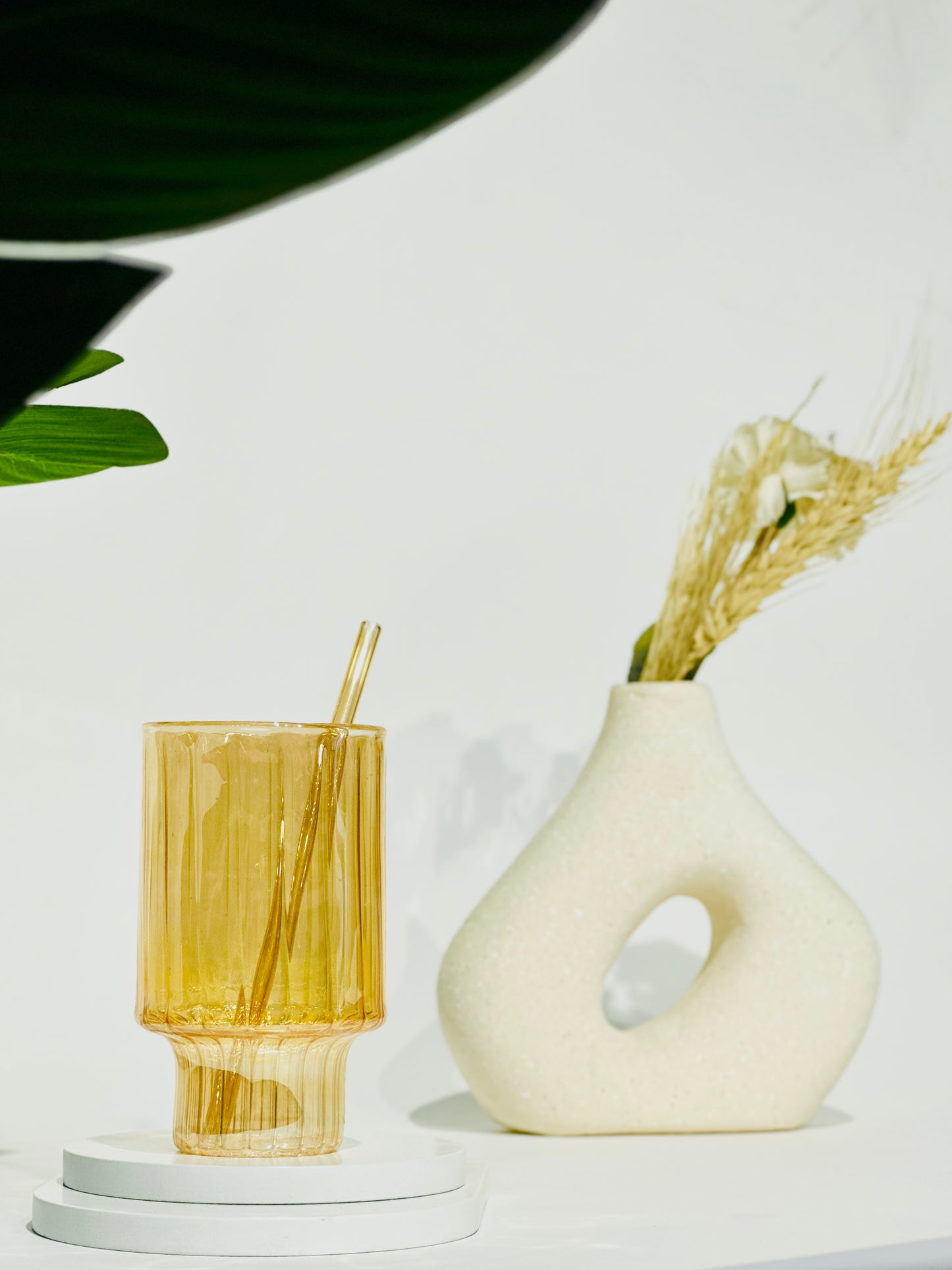 كوب مضلع اصفر - جلاس