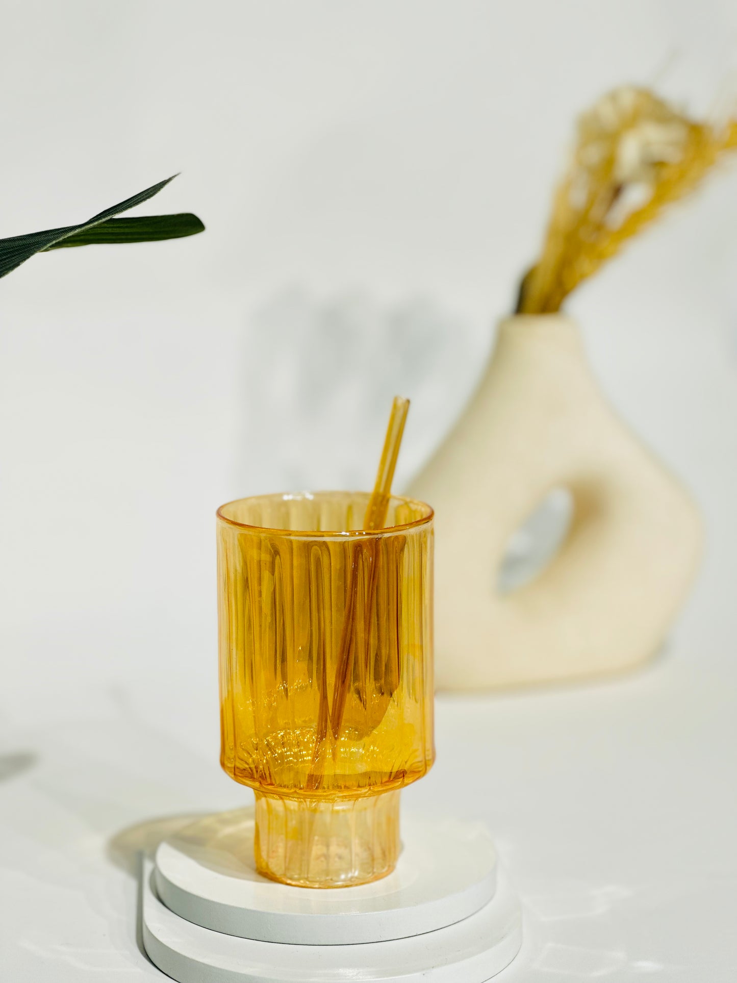 كوب مضلع اصفر - جلاس