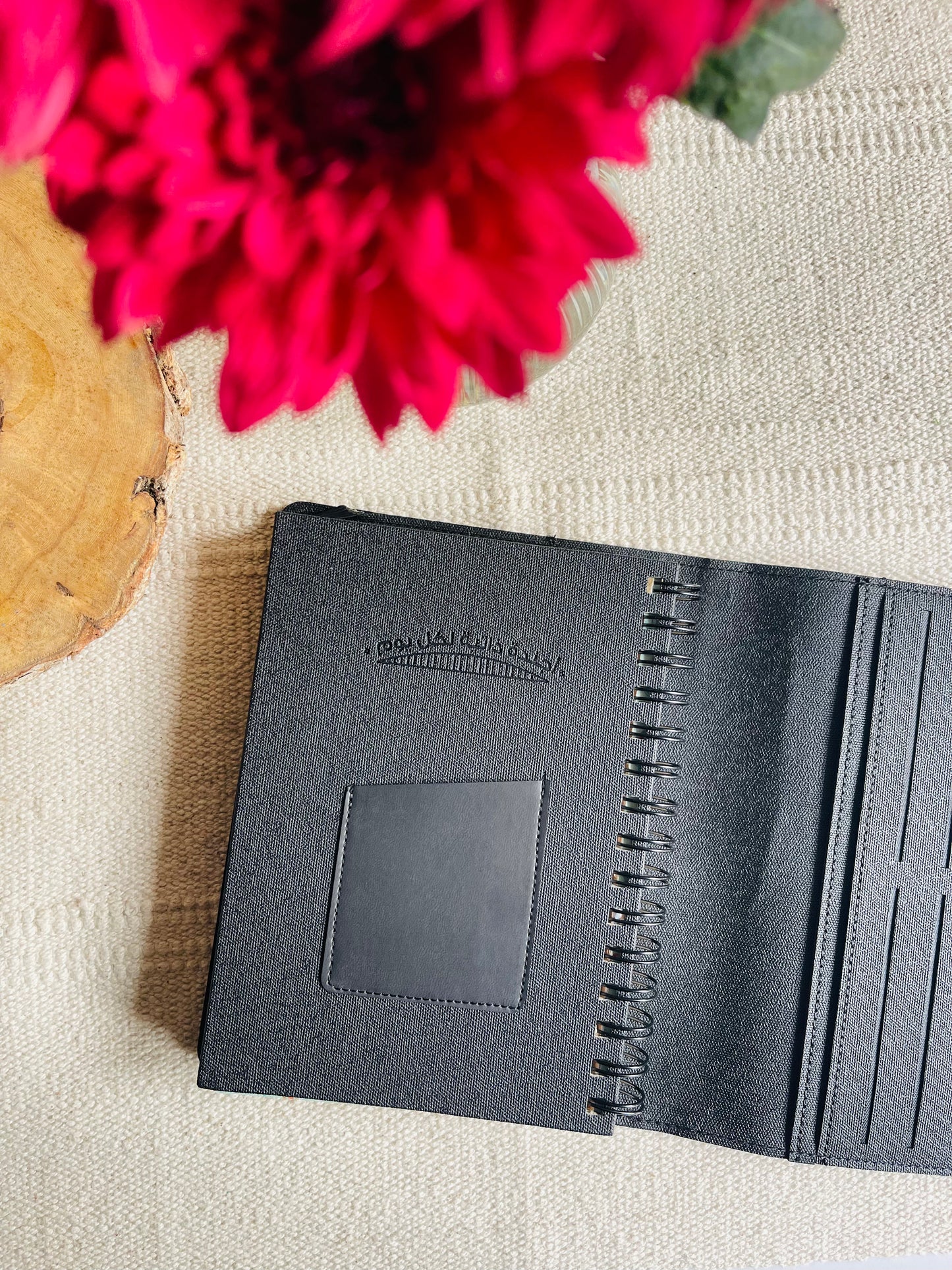Black Arabic Leather Agenda