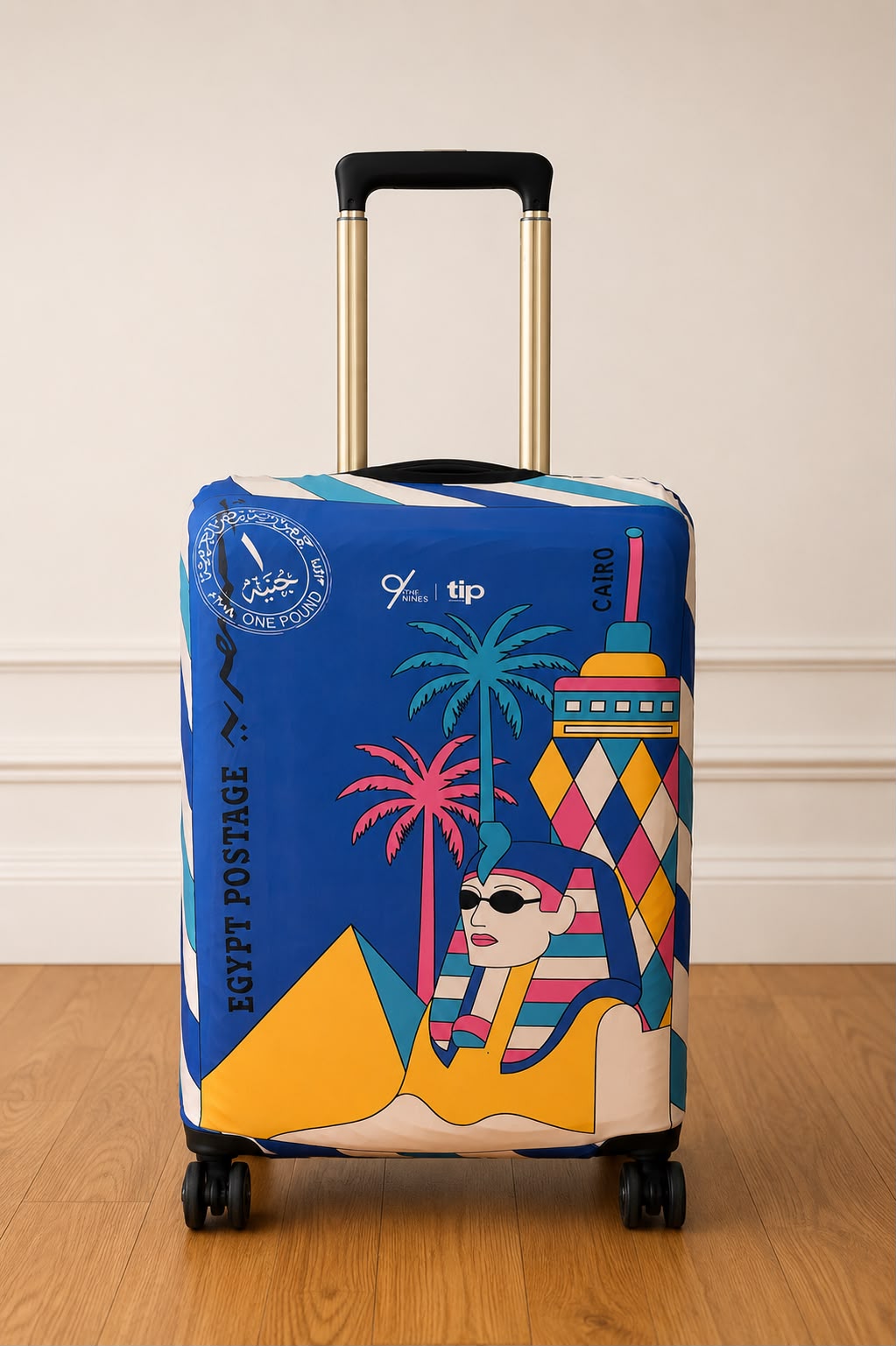 Blue Egypt Postage Luggage Cover