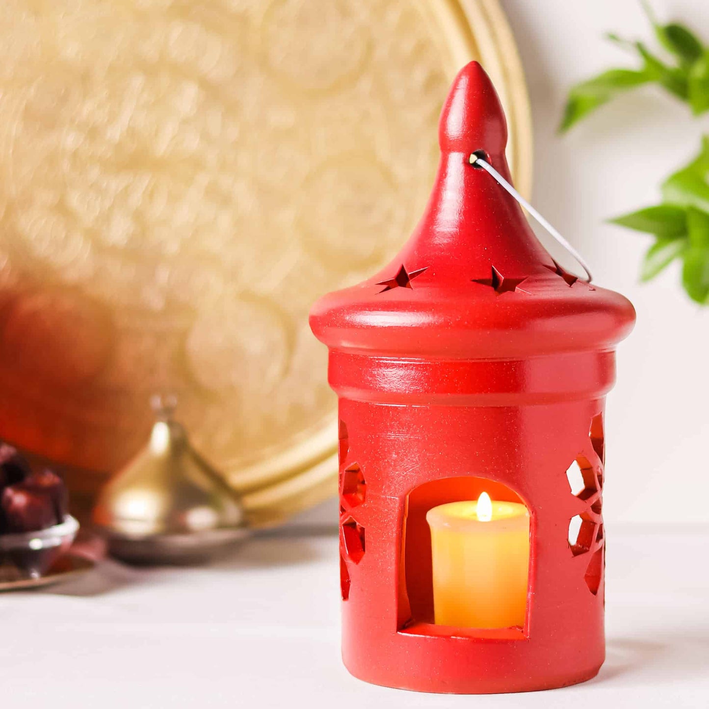 Red pottery lantern