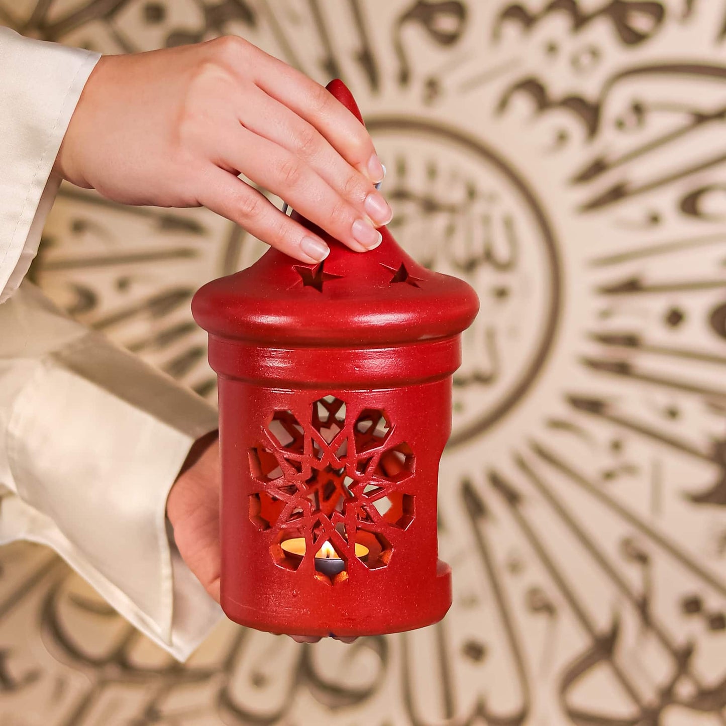 Red pottery lantern