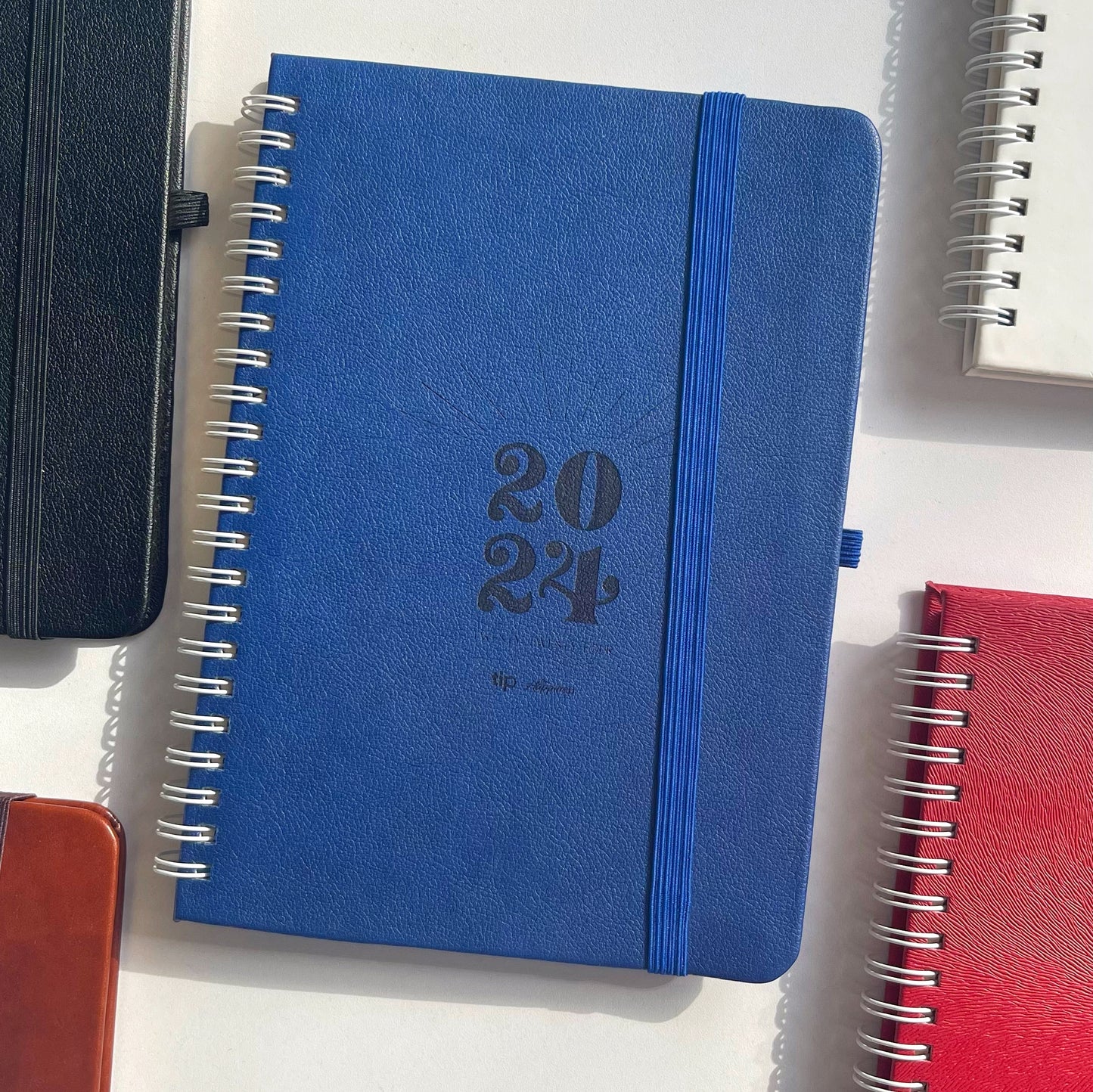 Bold 2024 Gratitude Wired Leather Notebook