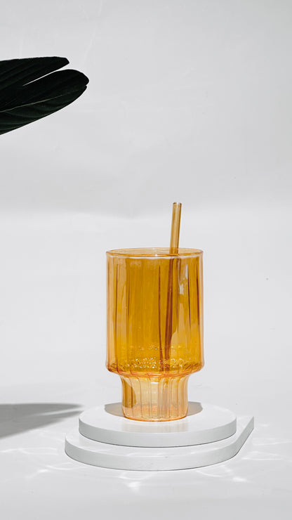 كوب مضلع اصفر - جلاس