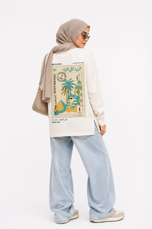 Egypt long-sleeved T-Shirt Turquoise