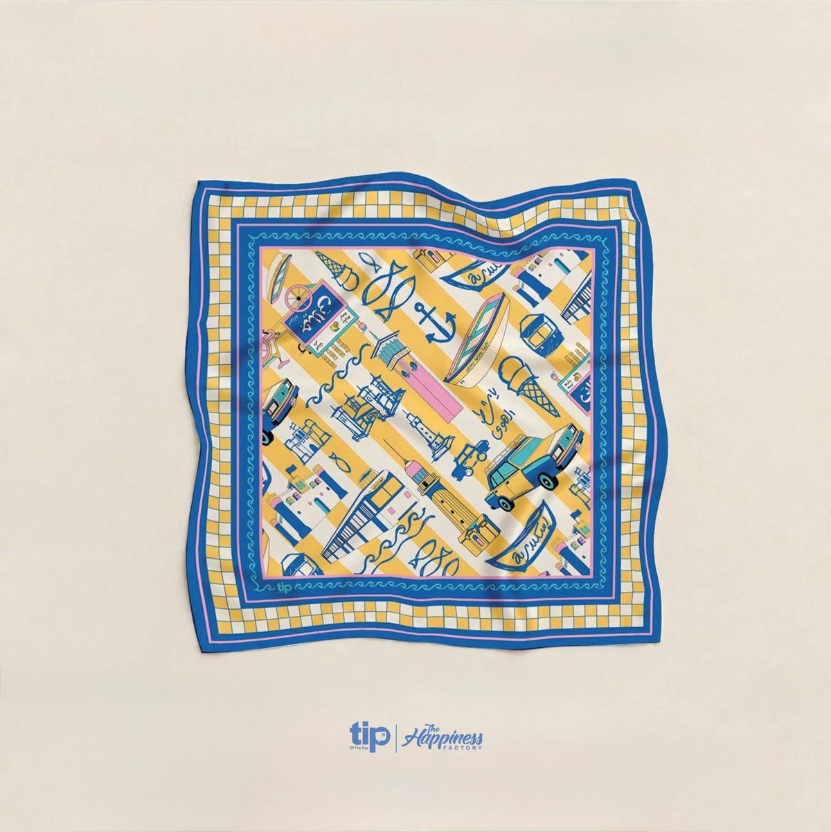 Alex Corniche Scarf – Yellow strip