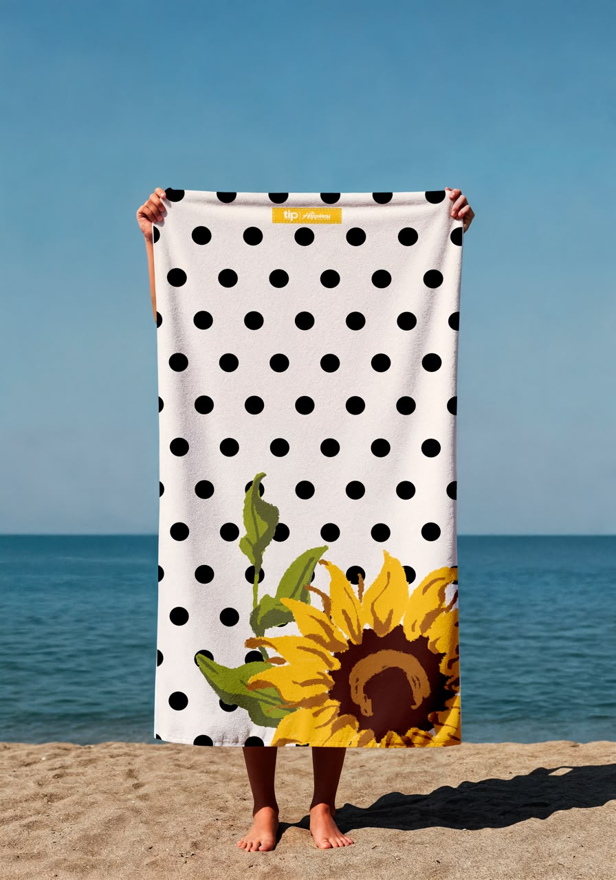 Polka Dot Sunflower Towel