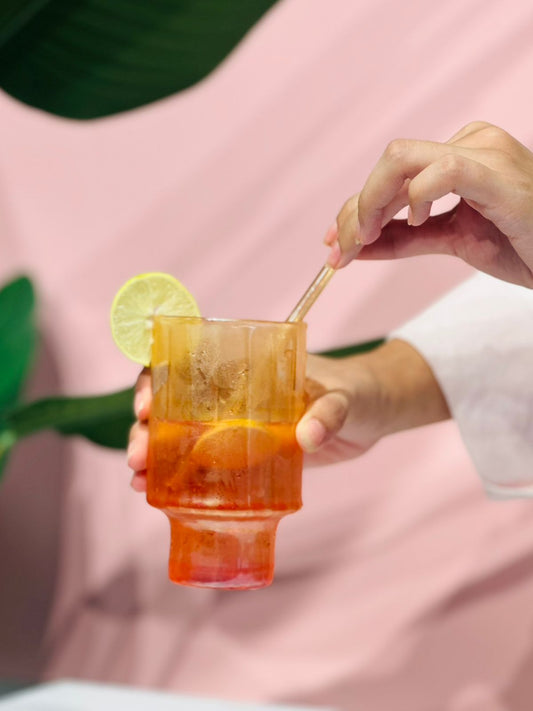 كوب مضلع اصفر - جلاس