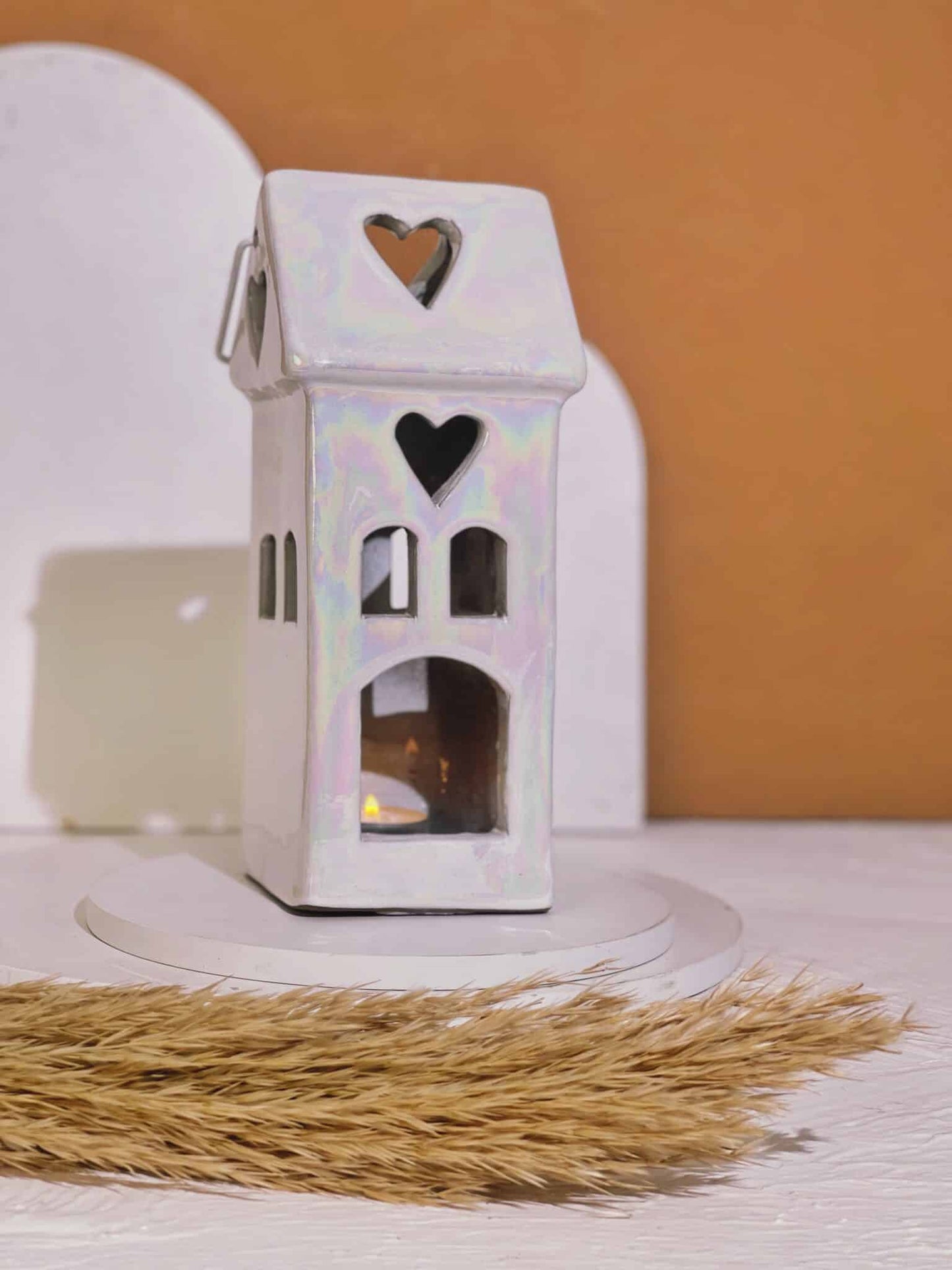 Love House Candle Holder - White