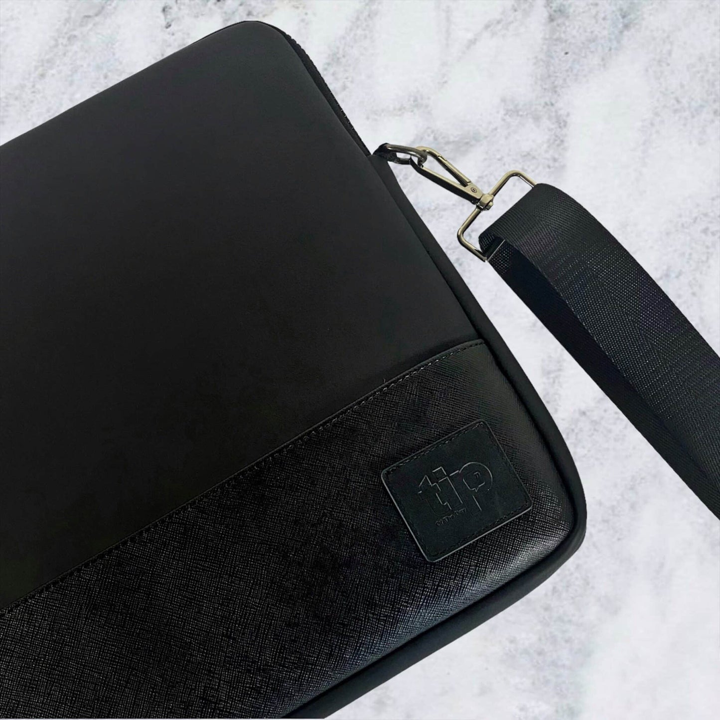 Matte leather laptop bag