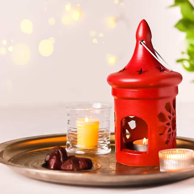 Red pottery lantern